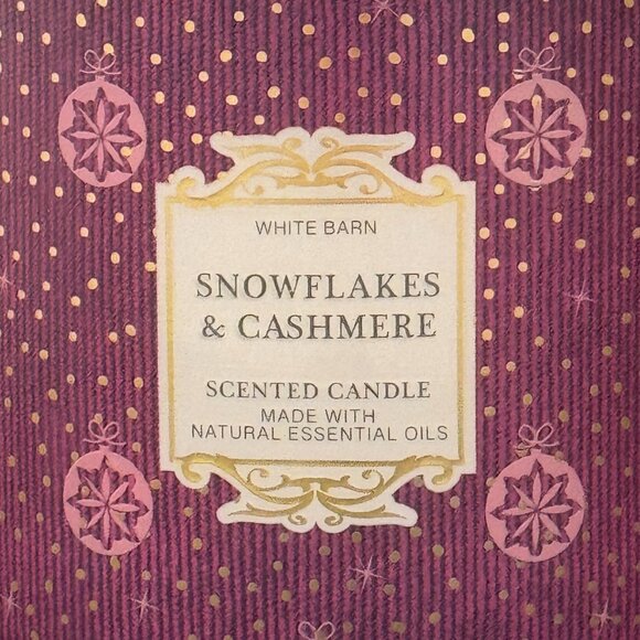 BBW Snowflakes & Cashmere White Barn Bath & Body Works 3 Wick Candle - Picture 3 of 10